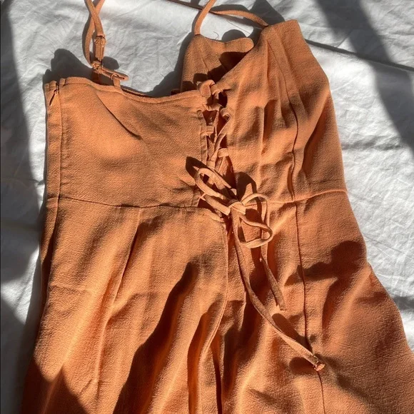 Altar'd State Peach Tie-Side Mini Dress - Picture 3 of 4